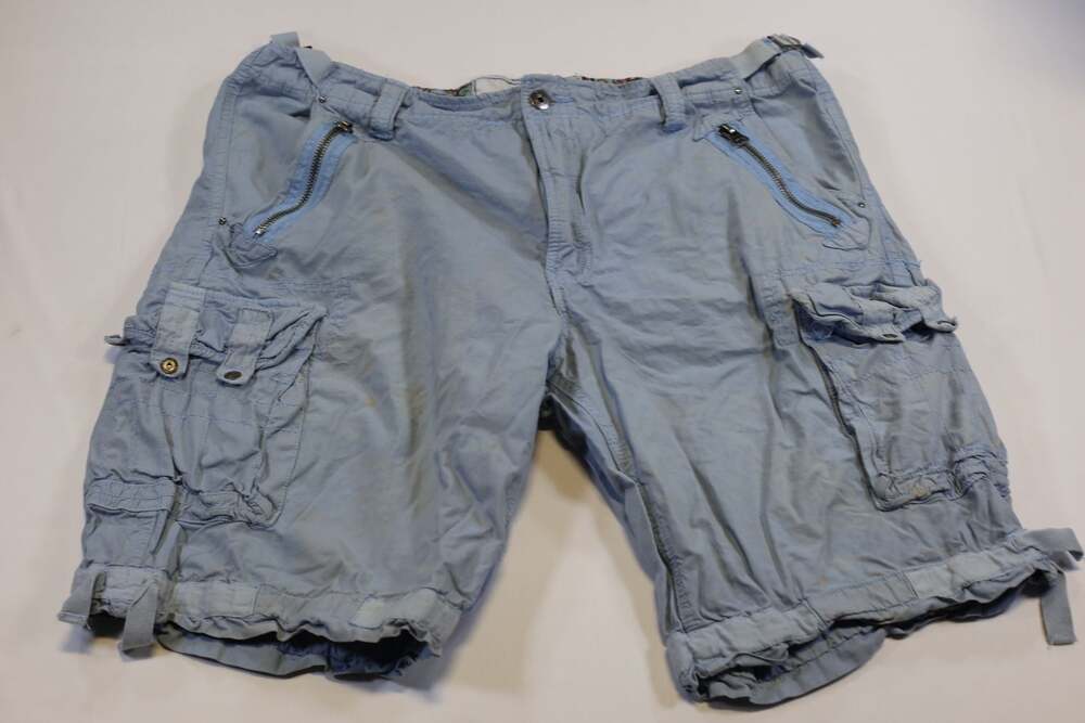 Republic of Couture Blue Multi-Pocket Y2K Cargo Shorts